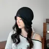 Sombrero de Lino de Color Sólido Estilo Coreano para Mujer, Turbante Hueco, Verano Delgado Transpirable Adelgazante Facial Artístico Versátil Gorro Holgado