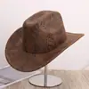 Sombrero Vaquero Occidental con Patrón de Piel de Serpiente Transfronterizo, Sombrero de Ala Plana para Otoño e Invierno, Sombrero Jazz Retro de Ala Ancha para Hombre, para Mujer