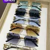 Gafas de Sol sin Montura de Leopardo para Hombre, Gafas de Sol Casuales de Moda y Tendencia, Gafas de Sol con Protección Solar Transfronteriza Europea y Americana para Hombre
