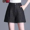 Shorts de Jacquard para Mujer Primavera y Otoño 2026 Nueva Moda Versátiles de Cintura Alta Sueltos Adelgazantes de Línea A de Pierna Ancha Pantalones Casuales