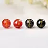 Ágata Vermelha e Preta Natural Montanha Fantasma Moedas Contas Soltas Estampagem a Ouro Galvanizada Acessórios de Contas Redondas Dupla Face para DIY Atacado