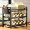 Escurridor de platos de cocina, estante de almacenamiento de platos, escurridor de secado de tazones para encimera de cocina, escurridor de platos de almacenamiento pequeño, escurridor de platos