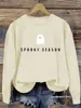 Sudadera Casual Suelta para Mujer Estampado de Temporada de Horror de Halloween Nueva Sudadera Deportiva de Cuello Redondo para Mujer de Comercio Exterior