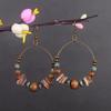 Aretes Turquesa Bohemios Europeos y Americanos Retro Búho Geométricos Atrapasueños Pluma Borla Aretes Mujeres