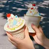 Novo Copo para Bolo de Sorvete Cone de Natal Mousse de Sorvete Copo para Bolo com Creme Copo de Plástico Transparente com Tampa