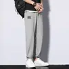 Pantalones Deportivos Casuales Ajustados de Marca Nueva Tendencia para Hombre de Verano Elásticos de Seda Helada tipo Jogger Holgados Largos Deportivos