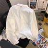 Toma real 2024 principios de otoño francés top diseño sensación hermosa industria pesada camisa pequeña blanca camisa de flores tridimensionales ropa de mujer