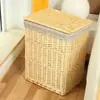 Cesta de Almacenamiento, Cesta para Ropa Sucia, Cesta de Ratán para Ropa Sucia, Cesta para Guardar Juguetes, Cesta de Mimbre para Restaurantes de Hot Pot