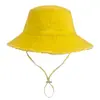 En stock Algodón Puro Lavado Sombrero de Pescador con Volantes Hyun-a Sombrero de Cubo para Mujer para Compras y Viajes Sombrero de Sol Personalizado de Moda