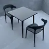 Juego de Plástico para Reuniones de Ocio al Aire Libre con Mesa Redonda Pequeña y Sillas para Balcón, Popular en Cafeterías de Té de Leche de Moda, Mesa de Comedor Simple para Uso al Aire Libre