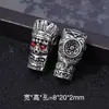 Xizang Prata Duas Cores Três Vias Pulseira Contas Espaçadoras Duas Cores Três Vias Peça Única Cabaça Contas de Buda Pulseira Vajra Maço Pingente Acessórios