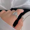 Anillo de Plata de Ley 925 Simple Dulce Fresco Industria Pesada Flor Otoño e Invierno Nuevo Estilo para Mujer Ins Sentido Avanzado Anillo Abierto