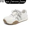 Los zapatos GAT de cuero con doble cordón hacen que tus pies se vean más pequeños, versátiles, ligeros, cómodos, zapatillas deportivas casuales para mujer