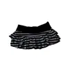 Verano Y2K Estilo Japonés y Coreano Dulce Nicho Moda Versátil Minifalda Sexy Elegante Rayas Bloque de Color Falda Corta de Línea A
