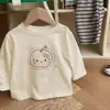 Nueva Camiseta de Manga Larga 100% Algodón Elefantito Ropa de Otoño para Niños Niños Pequeños Niños Niñas Primavera Otoño Top Más Vendido