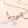 Collar de estrella conectado de plata esterlina S925, moderno y sencillo con adornos de estrella de circonita y viento, joyería de estrella de cinco puntas.