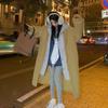 Corea del Sur chic otoño e invierno nuevo abrigo largo piel de cordero versátil suelto abrigo de moda ins