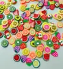 Simulación rodaja de fruta de 1 cm rodaja de fruta grande rodaja de fruta de arcilla blanda rodaja de fruta de arcilla blanda masa de pegamento de crema accesorios de pastel de simulación
