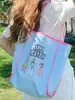 Bolso Tote para Mujer 2025 Verano Nuevo Tendencia Gran Capacidad Bordado de Dibujos Animados Bolso de Hombro para Niñas Bolsa de Compras Urbana