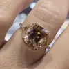 Anel Wish Rose Gold Banhado Champagne Zircônia Europeu e Americano Mais Vendido shein Novo Fornecimento r6853