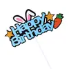 Decoración para pastel de zanahoria de conejo de moda, adorno para tarta, pequeño príncipe, dios masculino, diosa, tarjeta de feliz cumpleaños, hada