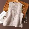 Chaleco Bordado de Seda "Flor de Mariposa" Nuevo Estilo Chino Estilo Nacional, Hecho de Seda de Morera y Brocado Song, con Cuello Alto, Elegante Estilo Otoñal