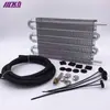 Radiador de Aceite Universal Automático Modificado para Automóvil Enfriador de Aceite Enfriador Aluminio 4-22 Kit de Drenaje de Aceite