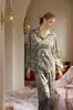 Novedad Más Vendido Pijama de Mujer Primavera y Otoño Seda de Hielo Manga Larga Ropa de Casa Verano Aire Acondicionado Conjunto de Traje Otoño 5326