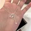 Design de Luxo Leve Pingente de Saturno Zircônia Versátil Exquisite Corrente para Clavícula Feminina Nicho Geométrico Estrela Temperamento Colar
