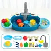 Modelo Nuevo Transfronterizo en Stock Fregadero Eléctrico Simulado para Lavar Platos Infantil con Agua Circulante Fregadero de Cocina Juguete Educativo