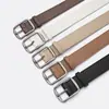 Cinturón Simple y de Alta Gama para Mujeres, Estilo Coreano Nuevo Cinturón Decorativo Versátil para Jeans para Estudiantes Masculinos, Plata Mate