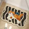 Nueva Alfombrilla de Baño Estilo Dibujos Animados Imitación Lana Trenzada Absorbente Antideslizante Puerta de Baño Alfombrilla Universal Dropshipping