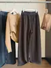 Pantalones Anchos Suaves y Esponjosos Estilo Coreano Otoño/Invierno 2026 para Mujer Cintura Alta Elástica Holgados con Cordón Versátiles Casuales