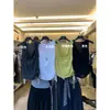 Liquidación, Sin Devoluciones ni Cambios. Camiseta sin mangas de estilo coreano de verano, estilo puro deseo, adelgazante, con cordón lateral, cuello drapeado, para mujer 13226
