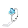 Anillo Popular Transfronterizo Seiko de Tesoro Natural de Color Amor para Mujer, Temperamento de Lujo Ligero, Anillo Abierto de Piedra de Color de Moda al por Mayor