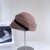 Moda de Malla de Lana Sombrero de Equitación para Mujer, Invierno Elegante Versátil con Estilo Gorra de Periodista, Cálido y Resistente al Frío