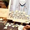 Escritorio de Registro Cuadrado de Madera para Boda Libro de Mensajes de Escritorio Cumpleaños Fiesta de Boda Tablero de Registro Cuaderno Corazón de Durazno