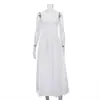 Vestido Chaleco Casual Sencillo para Mujer Europeo y Americano 2025 Nuevo Algodón Sin Mangas Cuello Cuadrado Diseño Plisado Falda Larga