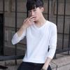 Ropa Interior para Hombre Camiseta de Algodón Ropa de Otoño Cuello en V Cálida Manga Larga Cuello Redondo Modelo Delgado Base de Algodón Ropa Interior de una Sola Pieza
