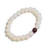 Pulsera de un solo círculo de cuentas redondas Shun blancas de alta densidad de raíz de Bodhi Bodhi Cuentas de Buda Pulsera de Cuentas de Rosario Juego Literario Dedos Suaves para Hombres y Mujeres