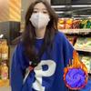 Sudadera Redonda Estampada Talla Grande para Mujer 2026 Nuevo Estilo Estilo Hong Kong Estilo Japonés Oversize Holgada Larga de Manga Larga Top para Estudiante