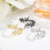 Anillo de mujer con hojas y ramas de diamantes, moderno, combinable con todo, con apertura de viento frío, ajustable, dulce temperamento, para el dedo índice.