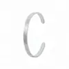 Pulseira de Aço Inoxidável Europeia e Americana Transfronteiriça 6mm em Formato C Aberto com Runa, Não Desbota, Luxo Leve, Design de Nicho, Acessório de Alta Qualidade