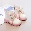 Botas estilo Martin para niñas 2026 otoño e invierno forro simple moda infantil estilo coreano botas para niñas, charol brillante elegantes botas de cuero