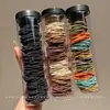Elásticos de Cabelo Duráveis para Cabelos Finos Que Não Danificam os Fios, Elásticos Pretos para Cabelo para Mulheres, Cordas de Cabelo de Alta Elasticidade, Acessórios de Cabelo