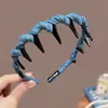 Diadema de corona alta estilo coreano, diadema de borde ancho, diadema para lavarse la cara con dientes, accesorio para el cabello de tela a cuadros de alta gama