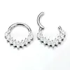 Pendientes F136 de Titanio con 9 Circonitas Marqués Anillo Cerrado Cuerpo de Aleación de Titanio G23 Joyería para Piercing en el Cuerpo Anillo para la Nariz Anillo para el Labio