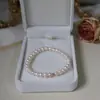Pulseira de Pérola Fina Elegante Simples da Moda Oval Luz Forte Corda Elástica Design Nicho Presente para Namorada Pulseira para Mulheres