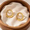 Aretes de Acero Inoxidable de Venta Caliente Transfronteriza Aretes de Amor Roscados Día de San Valentín Acero al Titanio Aretes de Perla Francesa No Son Propensos a las Alergias