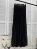 2026 Nueva Falda Larga Plisada de Cintura Alta para Mujer, Cintura Elástica Fluida, Versátil, Adelgazante, De Gama Alta, Elegante, Color Sólido